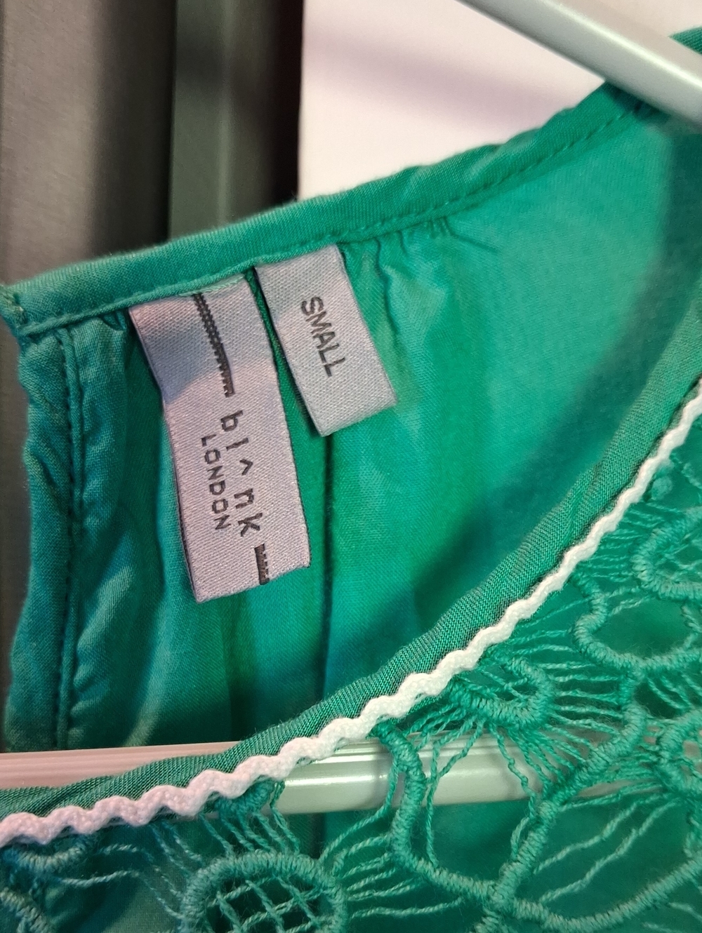 Embroidered Teal Peasant Blouse - Picture 2 of 5